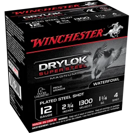 Winchester Drylok Super Steel 12 Gauge 2.75 1 1/4 oz 4 Shot XSM124