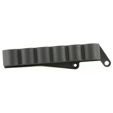 Adaptive Tactical Receiver Mounted Shell Carrier, 6rd, Non-Glare Black Synthetic Rubber, Fits Remington 870/1100/1187