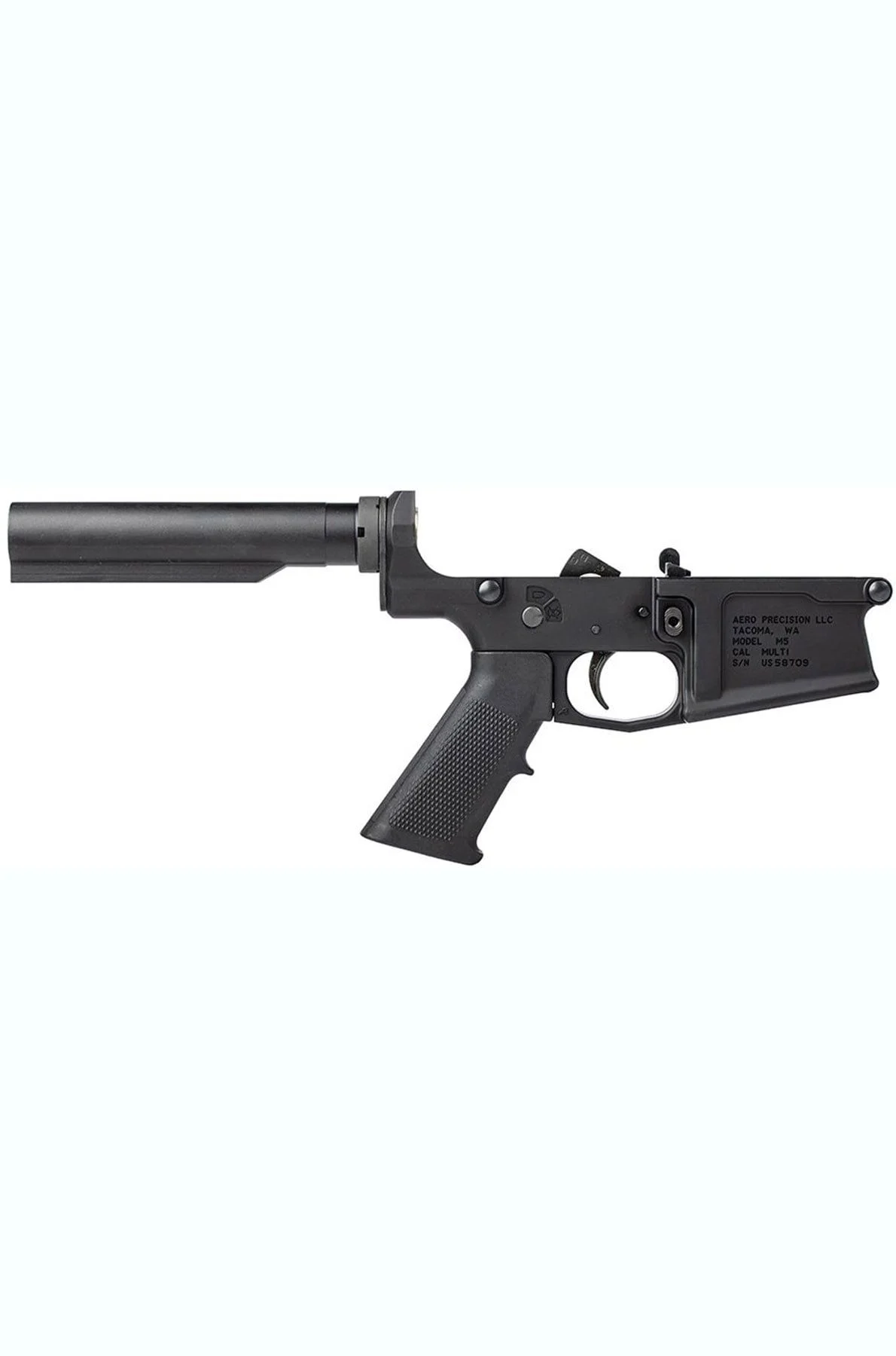 Aero Precision M5 (.308) Carbine Complete Lower Receiver w/ A2 Grip No Stock - Anodized Black - APAR308214