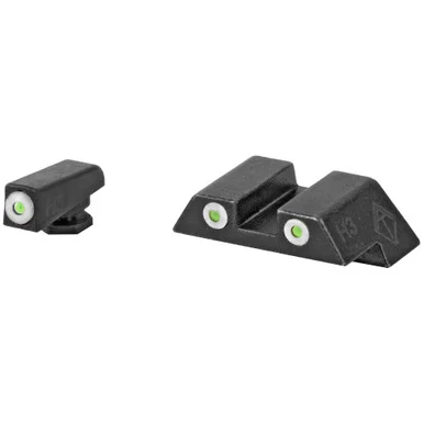 American Tactical ATI Night Sight, Green Tritium, White Rings