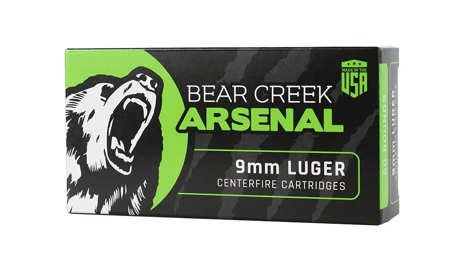 Bear Creek Arsenal | 9MM FMJ Ammunition | 115 grain | 50 Round Box