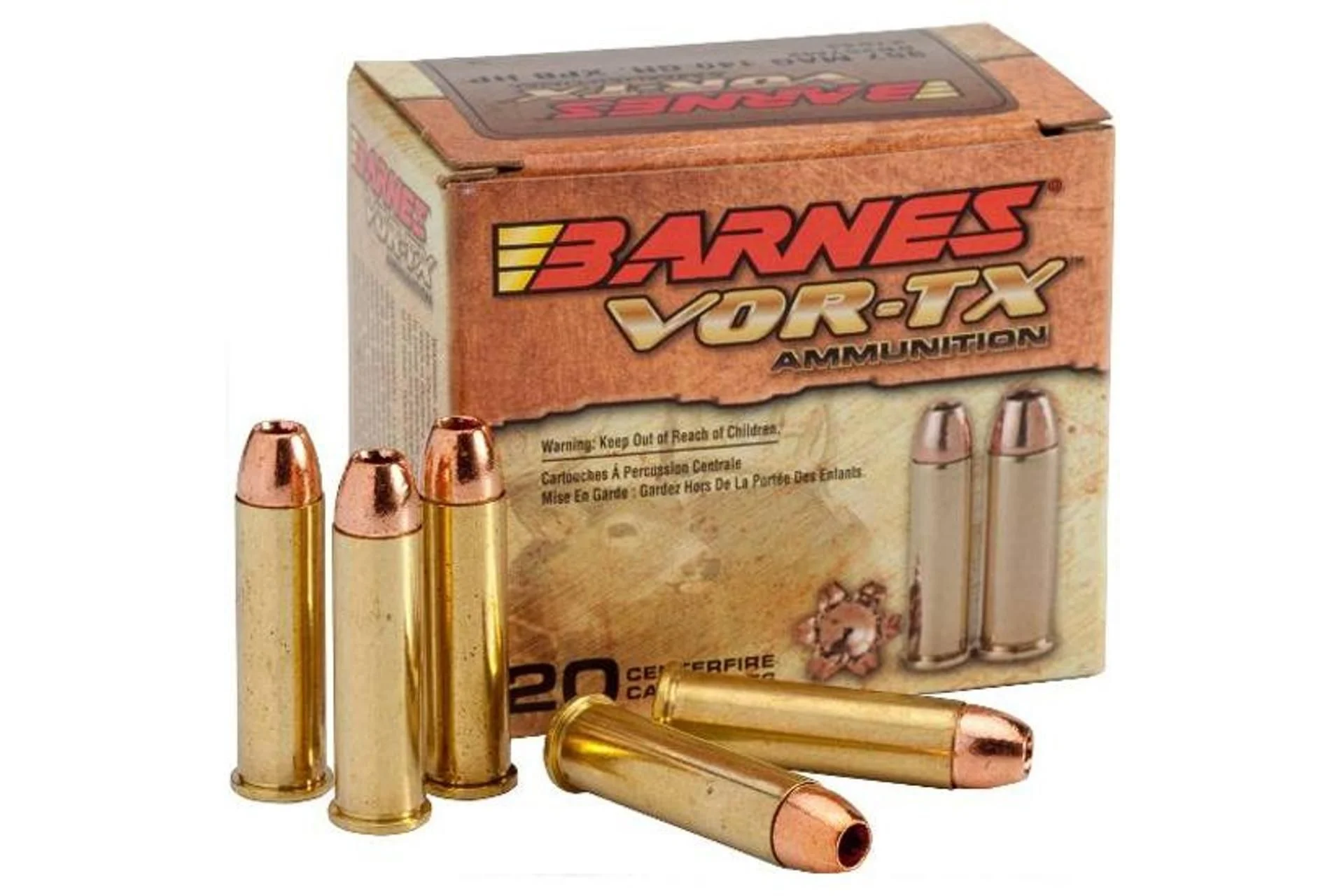 Barnes Bullets 21547 VOR-TX 45 Colt (LC) 200 gr 1025 fps XPB Handgun Ammo - 20 Rounds - 21547