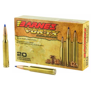 Barnes VOR-TX, 30-06 Springfield, 168 Gr TTSX Boat Tail, 20 Rds, Lead-Free