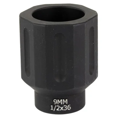 Battle Arms Development HEX Flashcan, 9MM, 1/2x36 Threaded, Black Anodized