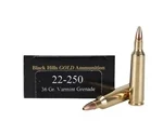 Black Hills Gold 22-250 Remington Ammo 36 Grain Barnes Varmint Grenade Hollow Point Flat Base Lead-Free