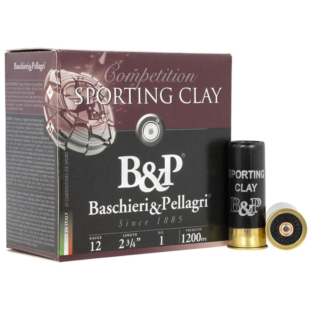 B&P 12B1SCL9 SPORTING CLAY - 12 GA. 1 OZ. 25/10 Shotgun Ammo - 25 Rounds - 149225