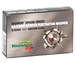 Brenneke USA Special Forces Maximum Barrier Penetration Magnum 12 Gauge Ammo 2 3/4" 1 3/8 oz Rifled Lead Slug - SL-122MBPM