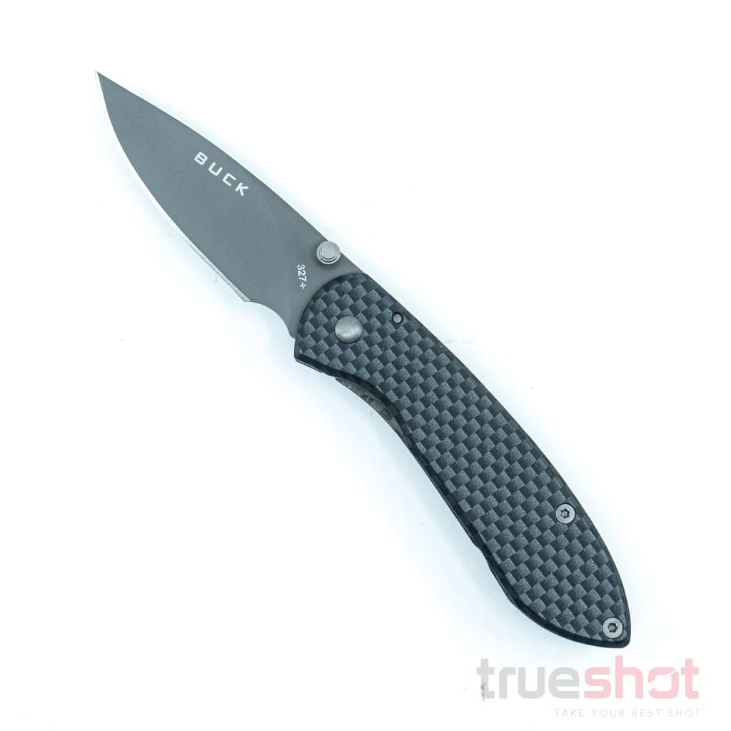 Buck - 327 Nobleman - Black Stainless Carbon Fiber - 440A - Titanium Coated - 2.625"