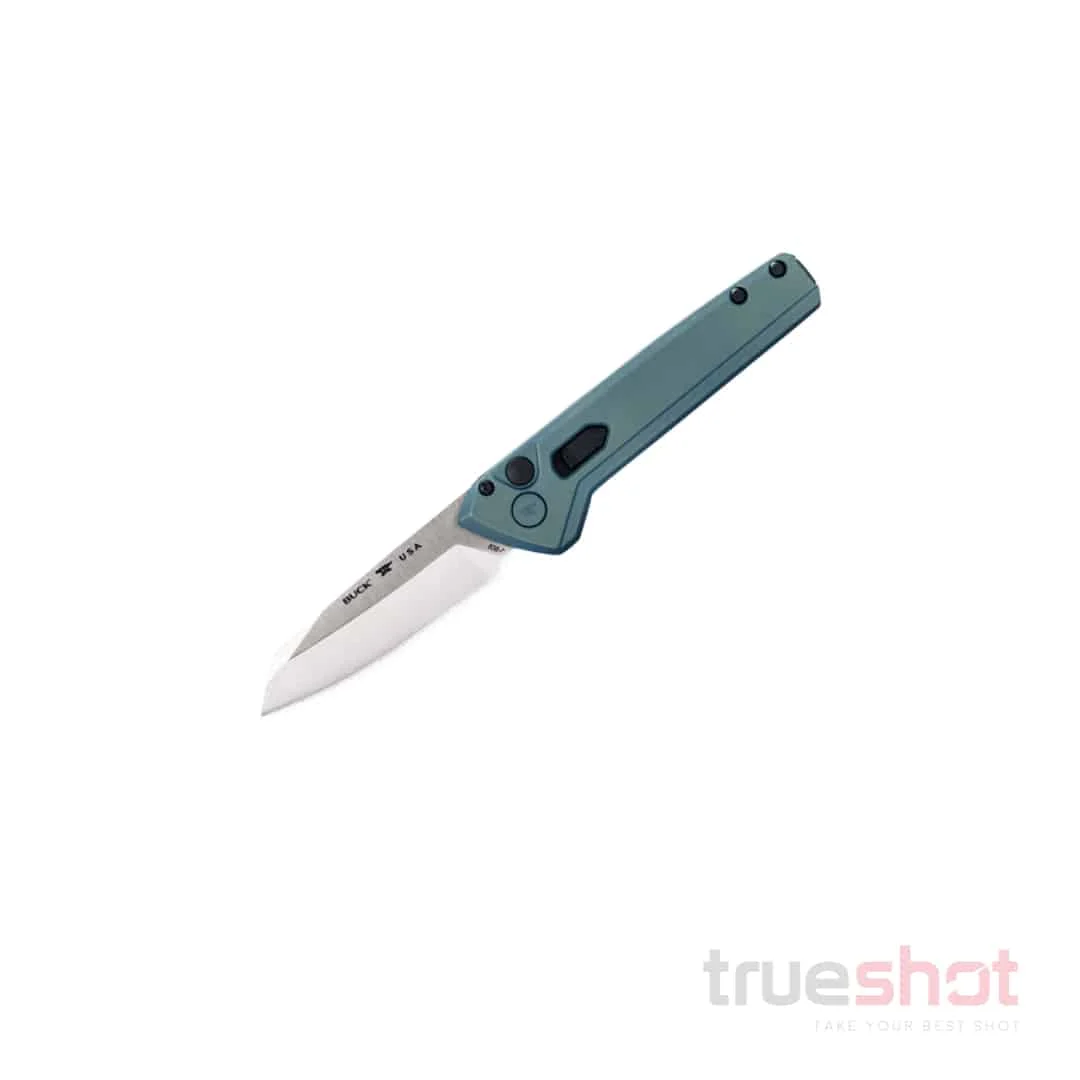 Buck - 838 Wharncliffe Deploy Auto - Blue Cerakote - Satin 154CM - 3.25"