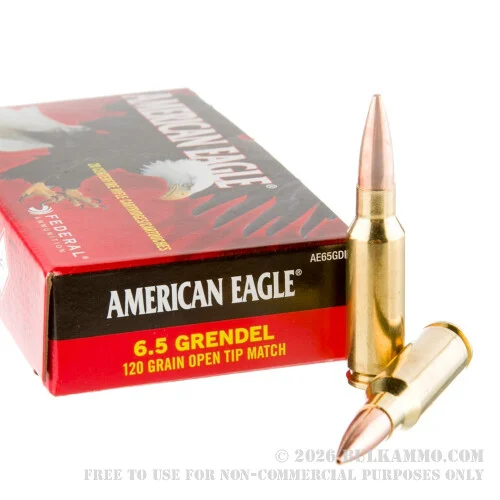 20 Rounds of 6.5mm GrendelAmmo by Federal - 120gr OTM