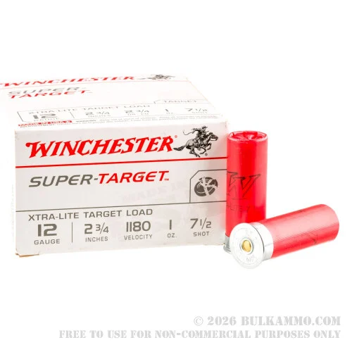250 Rounds of 12ga Ammo by Winchester Super Target - 1 ounce #7 1/2 shot
