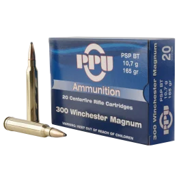 Ppu Standard Rifle 300 Win Mag 165 Grain Soft Point Boat-Tail