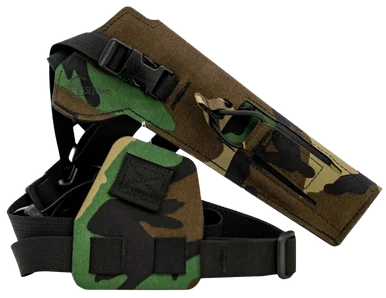 COLE-TAC Varmint Wrangler, Fits Suppressed .22 Pistols, Chest Holster, Left Hand, M81 Woodland