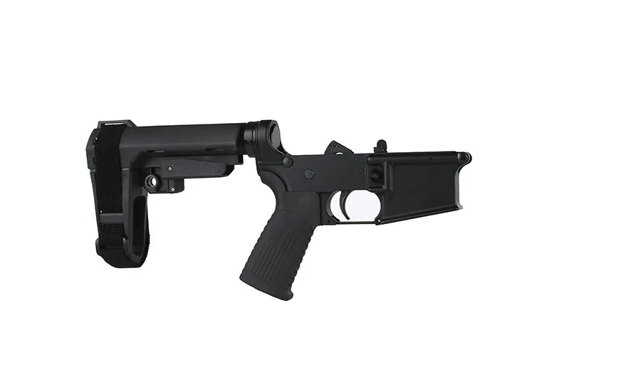 BC-15 | Complete Pistol Lower Assembly With Pistol Brace | Multi-Caliber (Black Anodized)-Default