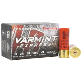 Hornady 12 Gauge 2.75 24 Pellets 4 Buck Shot 1350 fps Ammo