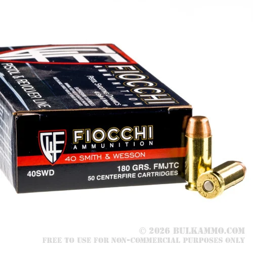 1000 Rounds of .40 S&W Ammo by Fiocchi - 180gr FMJ