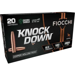 Fiocchi Knock Down 6.5 Creedmoor 120 Grain Hollow Point Ammo