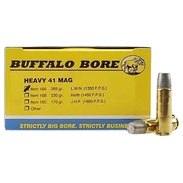 Buffalo Bore Ammo  Heavy 41 Rem Mag 265 Gr Hard Cast Lead Ammo