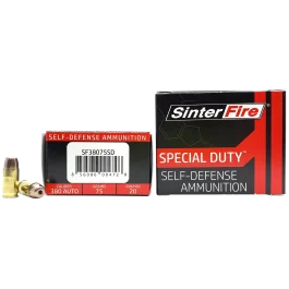 Sinterfire Special Duty (sd) 380 ACP 75 Grain Lead Free Frangible Hollow Point SF38075SD