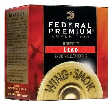 Federal Premium Wing Shok High Velocity P1294, 12 Gauge, 3", 1-5/8 oz, 1350 fps, #4 Lead Shot, 25 Rds/Bx