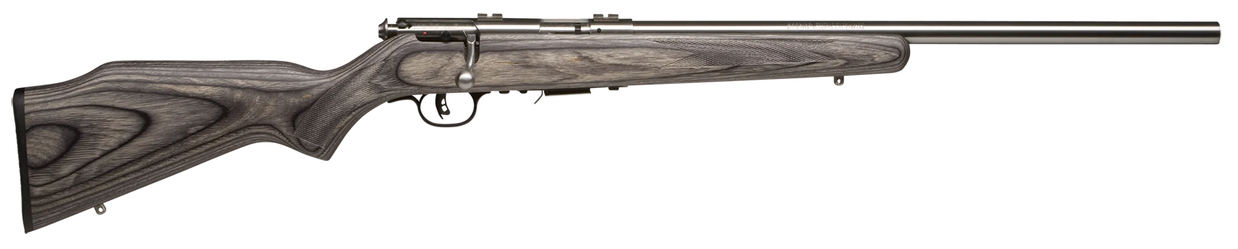 Savage 93R17BVSS Rimfire Rifle 96705, 17 HMR, 21" Hvy BBL, Bolt Action, Gray Laminate Stock, Stain Steel Finish, Accutrigger, 5 Rds