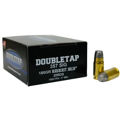 DoubleTap Ammunition DBLTAP 357SIG 180GR HARDCAST, 20 Rds