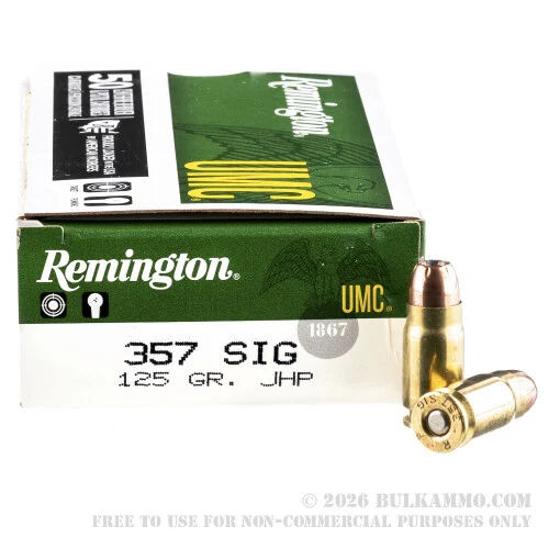 500Rounds of .357 SIG Ammo by Remington - 125gr JHP