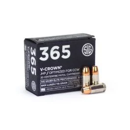 Sig Sauer 365 Elite Perf. 9mm Luger 115 Gr V-Crown JHP