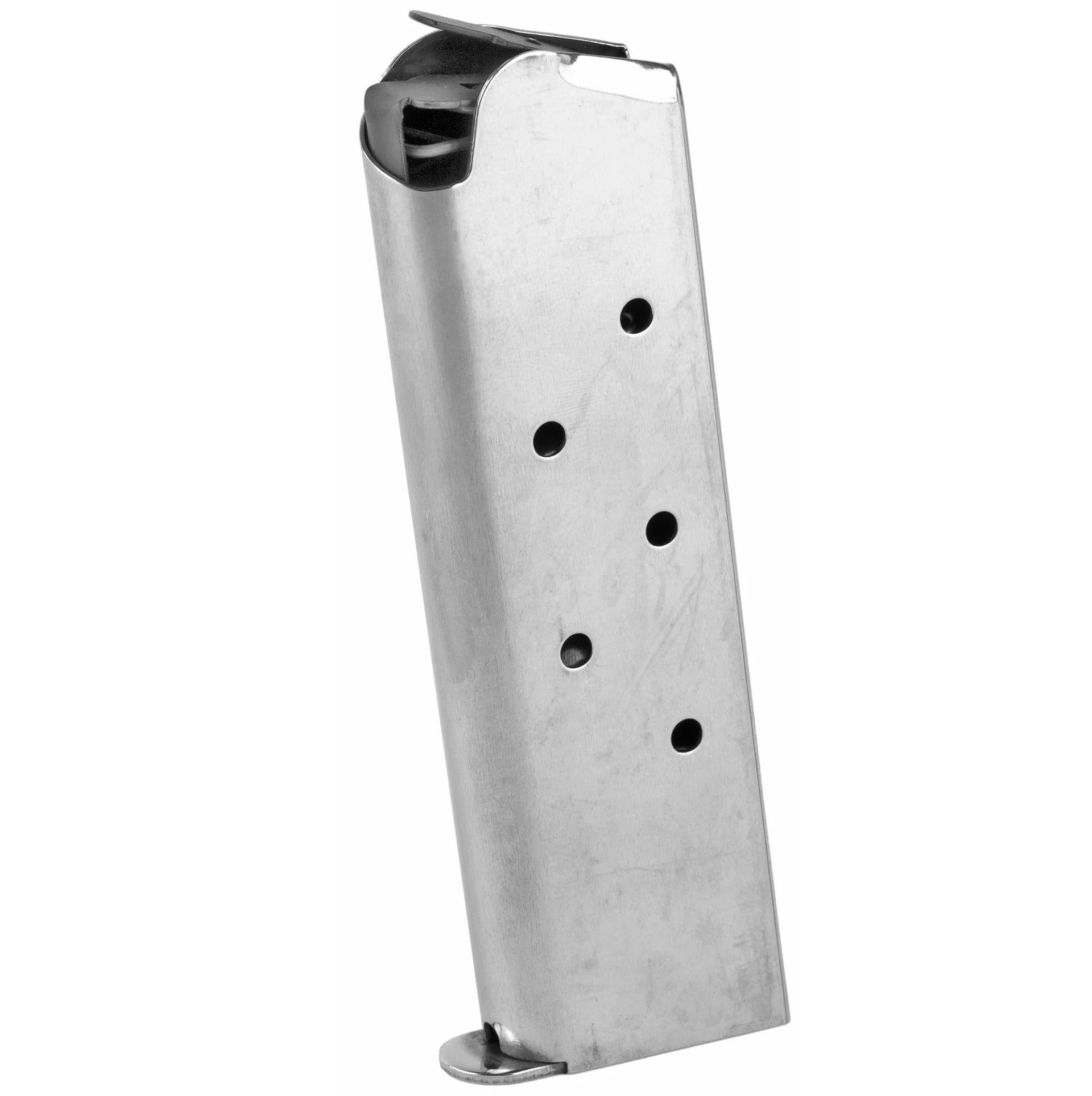 Ed Brown Magazine 45ACP 7 Rounds Fits 1911 Includes 1 Thick and 1 Thin Base Pad Stainless - Silver - *MGEB847