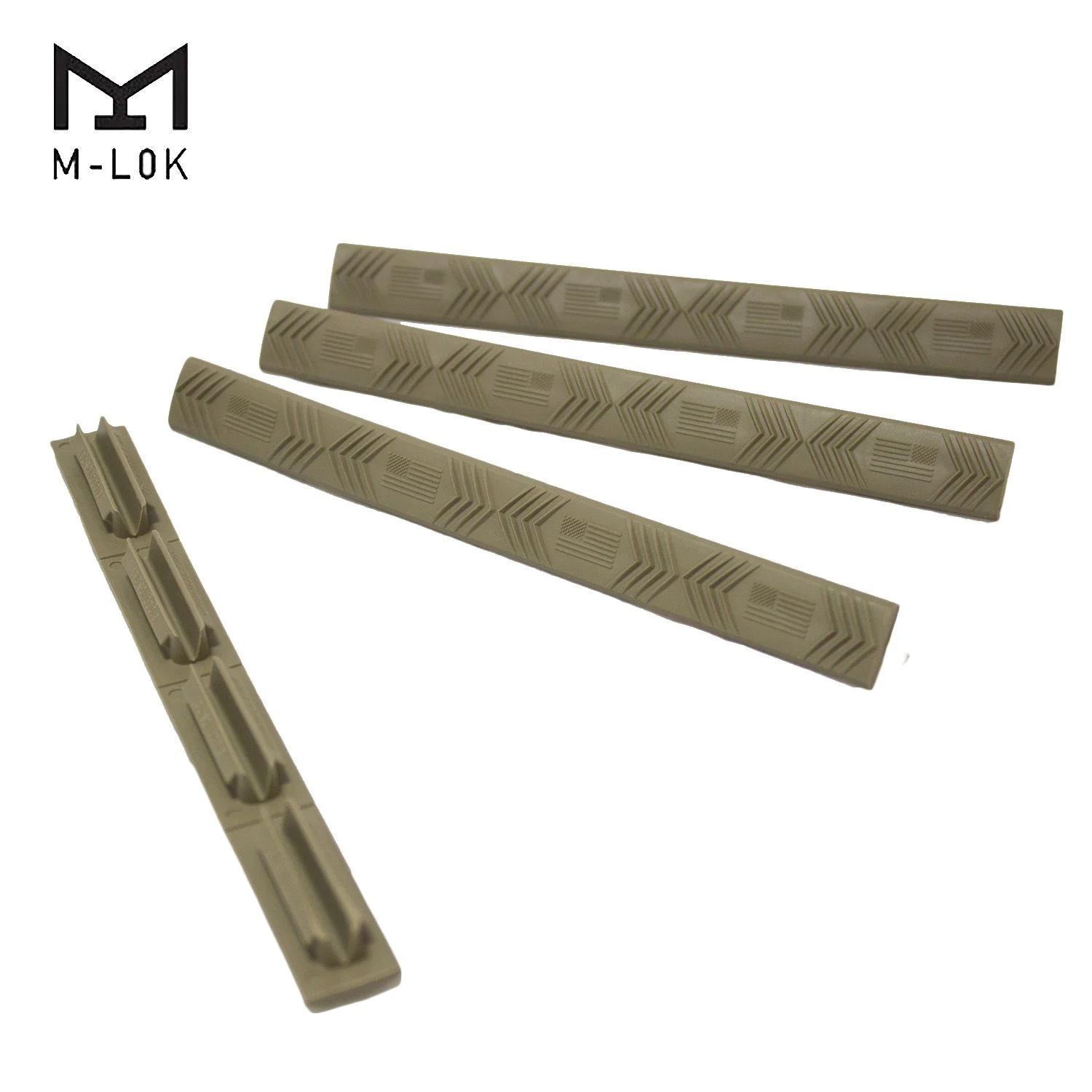 Ergo 4-Slot M-LOK WedgeLok American Flag Rail Cover 4PK Dark Earth 4332-4PK-FLAG-DE - 4332-4PK-(FLAG)-DE