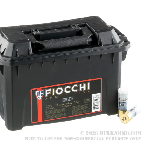 80 Rounds of 12ga Ammo by Fiocchi LE Low Recoil -Rifled Slug
