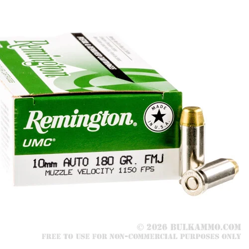 500Rounds of 10mm Ammo by Remington - 180gr MC