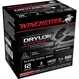 Winchester Drylok Super Steel 12 Gauge 3 1-1/4 oz BBB Shot Ammo
