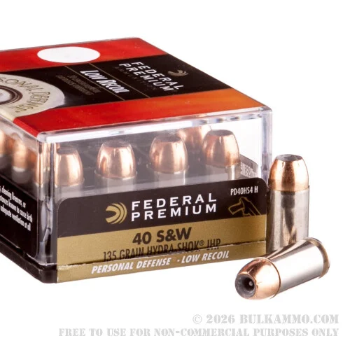 20 Rounds of .40 S&W Ammo by Federal Hydra-Shok- 135gr JHP