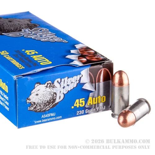 500 Rounds of .45 ACP Ammo by Silver Bear - 230gr FMJ