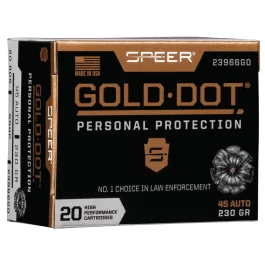 Speer Gold Dot 45 ACP 230 Grain Hollow Point 23966GD