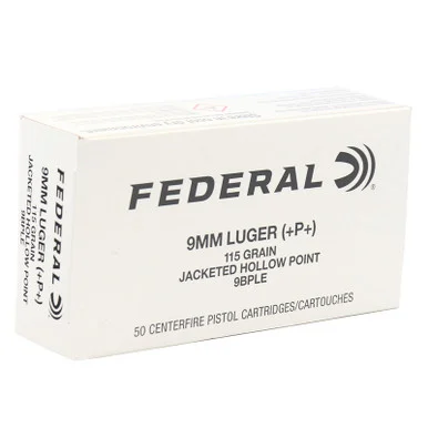 Federal Classic Hi-Shok 9mm+P+, 115gr JHP, 50 Rds, Brass Case