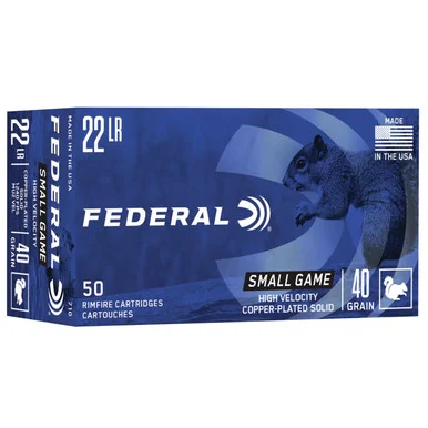 Federal Game-Shok, 22 LR, 40 gr, Copper Plated Solid, 50 Rounds