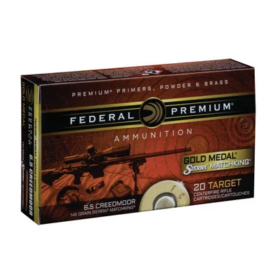 FEDERAL Gold Medal Sierra Matchking 6.5 Creedmoor 140Gr BTHP 20rd Box Rifle Ammo (GM65CRD1)