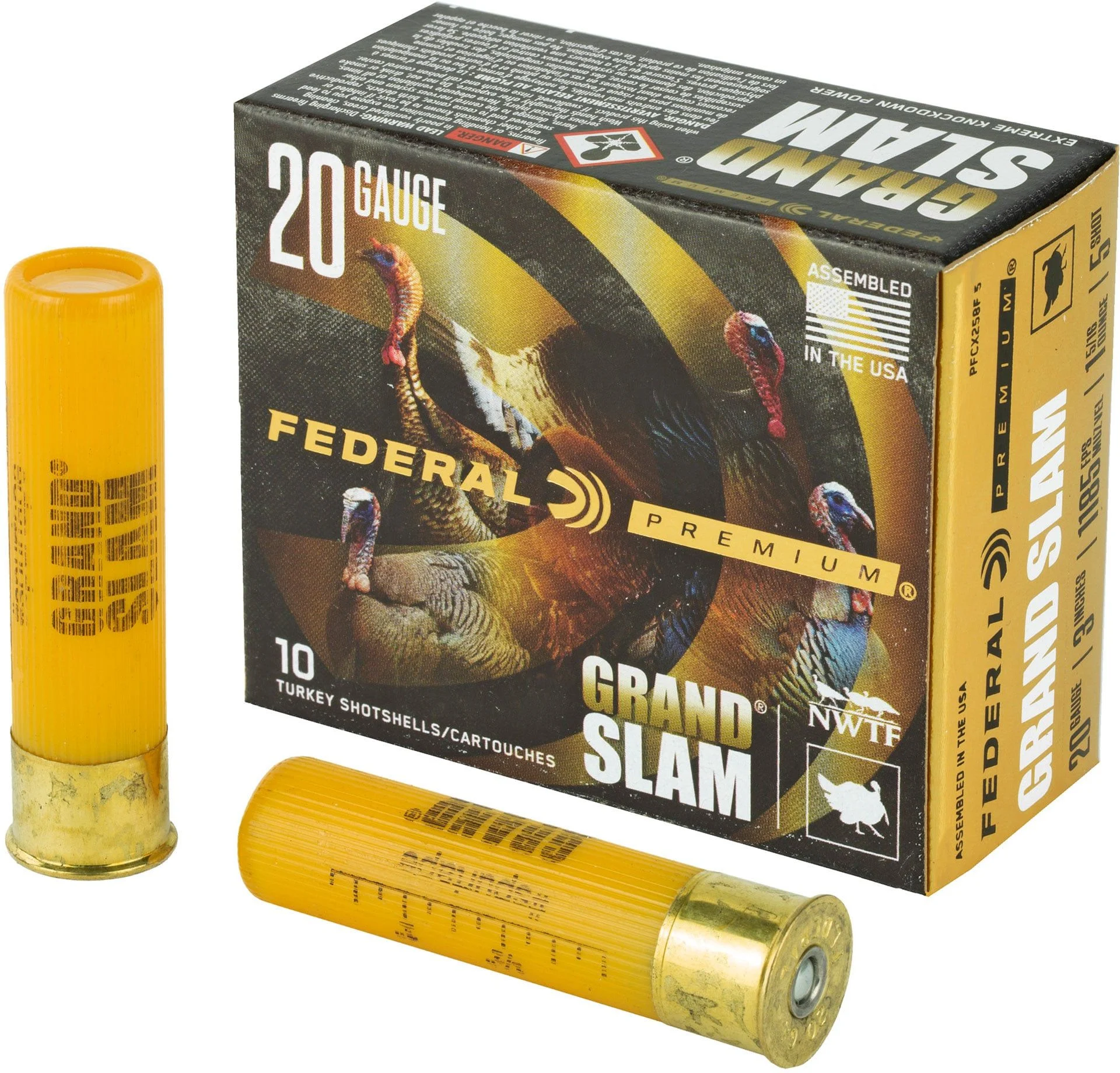 Federal Grand Slam 20 Gauge 3 #5 1-5/16oz Flight Control Shotgun Ammo - 10 Rounds - FEPFCX258F5