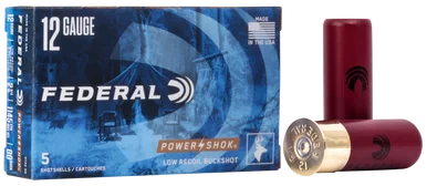 Federal H13200 Power-Shok Low Recoil, 12 Gauge, 2.75" Shell, 5 Rds, Buckshot