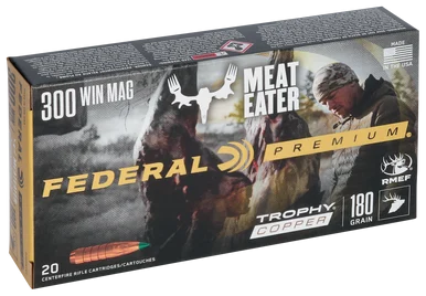Federal P300WTC1 Premium, 300 Win Mag, 180gr Trophy Copper, 20 Rounds/Box, 10 Boxes/Case