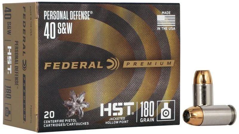 Federal Ammunition Premium HST .40 S&W 180 Grain JHP 029465094454 Handgun Ammo - 20 Rounds - P40HST1S