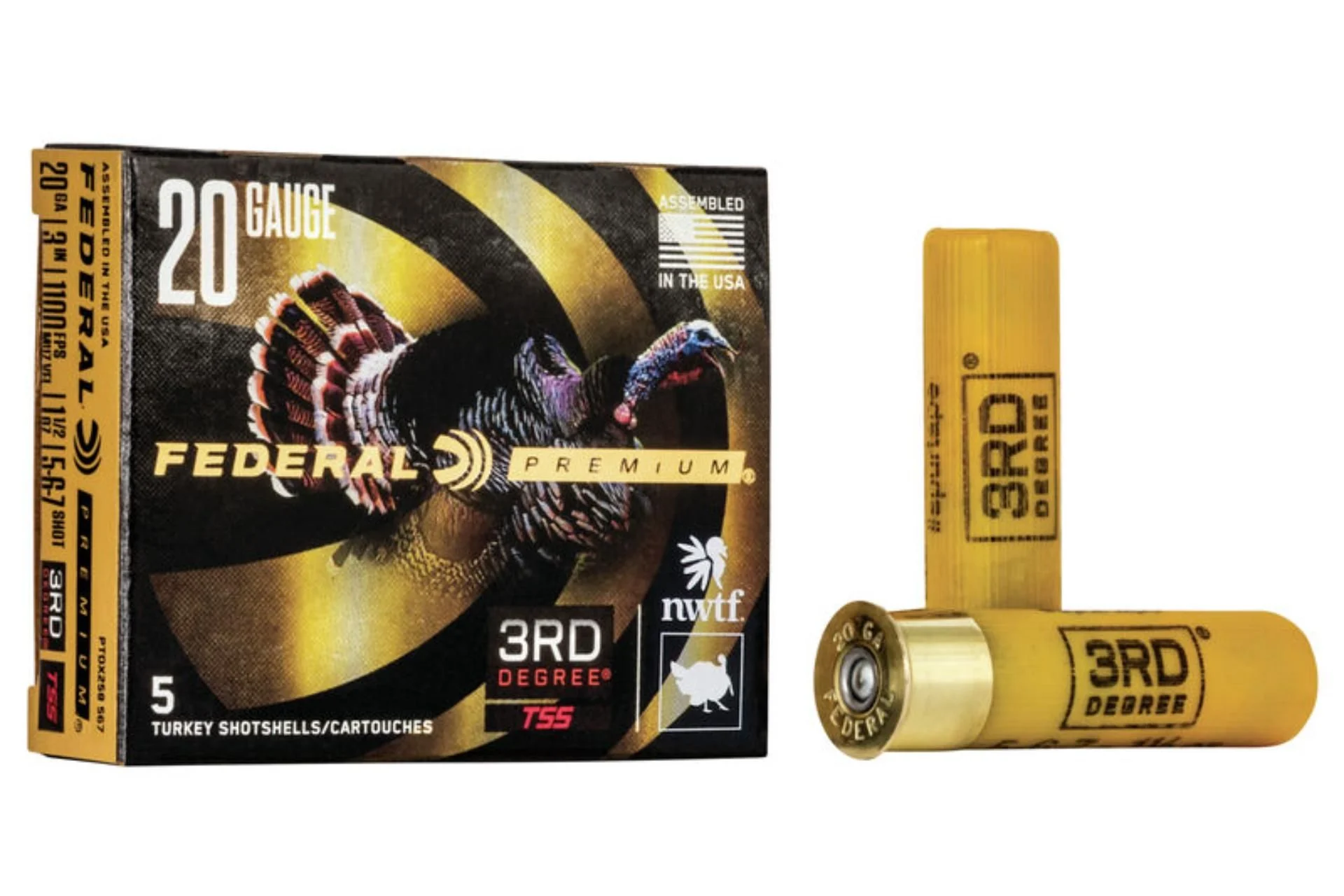 Federal PTDX258567 3rd Degree TSS 20 Gauge 3 1 1/2 oz 6 Shot 5 Shot 7 Shot Shotgun Ammo - 5 Rounds - PTDX258 567