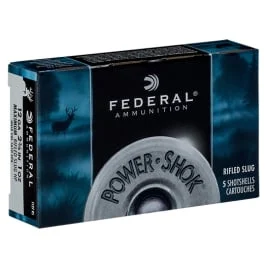 Federal Power-Shok 12 Gauge 2-3/4", 1 oz. Rifled Slug, 5 Rounds F127 RS