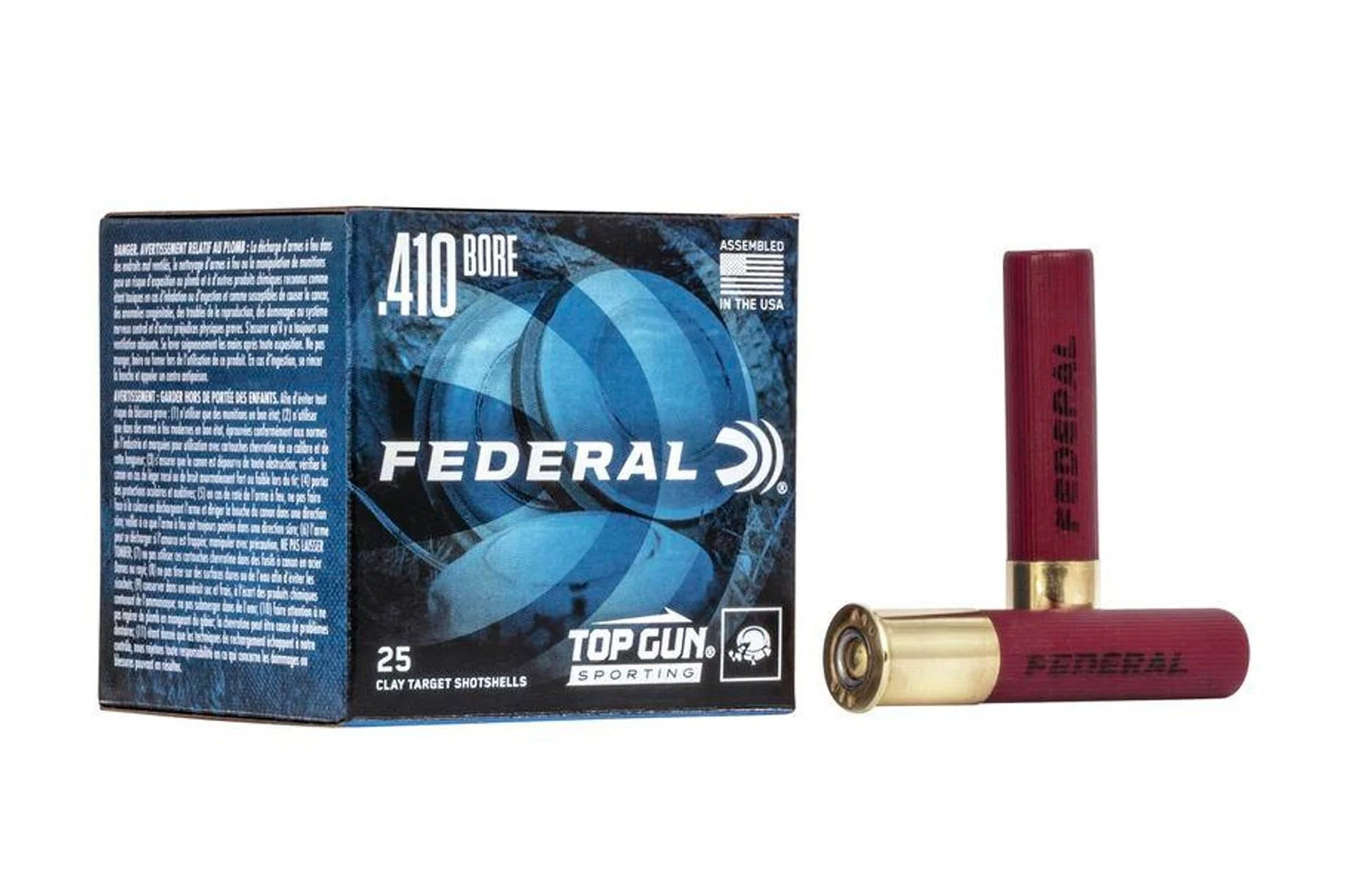 Federal Top Gun 410 Bore Ammo 2-1/2" Shell #7.5 Lead 1/2 oz Shotgun Ammo - 25 Rounds - FETGS4121475