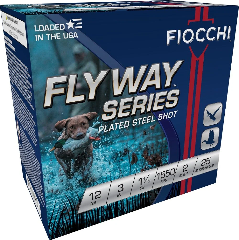 Fiocchi 123ST152 Flyway 12 Gauge 3.00" 1 1/5 oz 2 Shot Shotgun Ammo - 25 Rounds - 123ST152