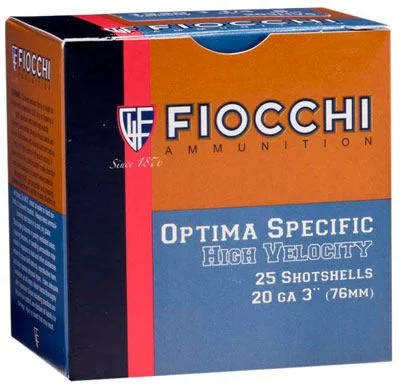 Fiocchi 203HV8 Field Dynamics High Velocity 20 Gauge 3" 1 1/4 oz 8 Shot Shotgun Ammo - 25 Rounds - 203HV8