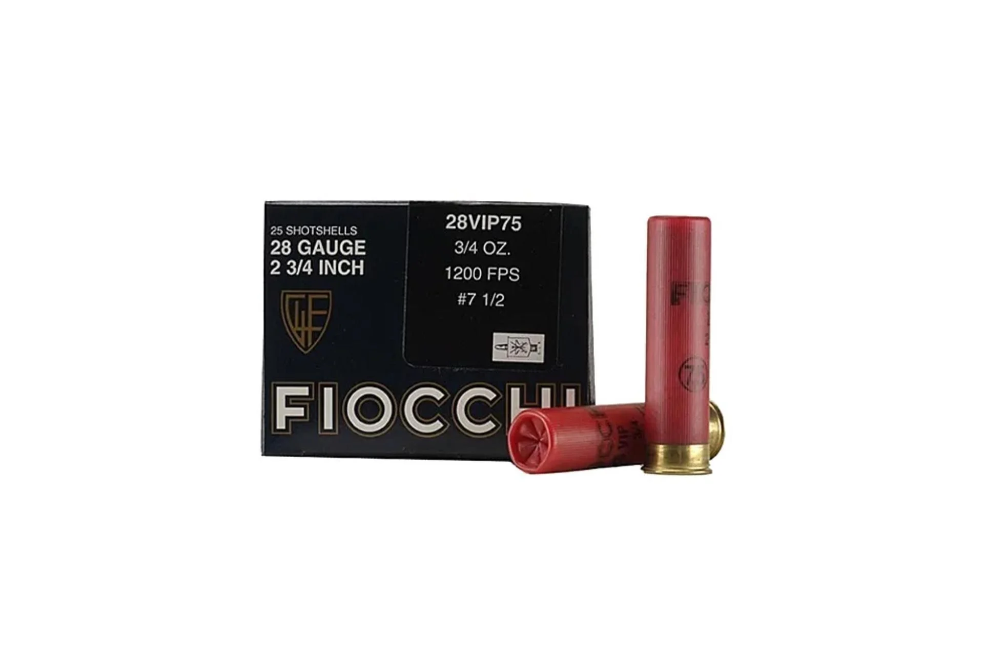 Fiocchi 28VIP75 Exacta Target VIP 28 Gauge 2.75" 3/4 oz 7.5 Shot Shotgun Ammo - 25 Rounds - 28VIP75