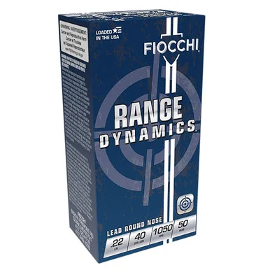 FIOCCHI Range Dynamics .22LR 40gr Lead Round Nose 50rd/Box Rimfire Ammo (22FLRN)